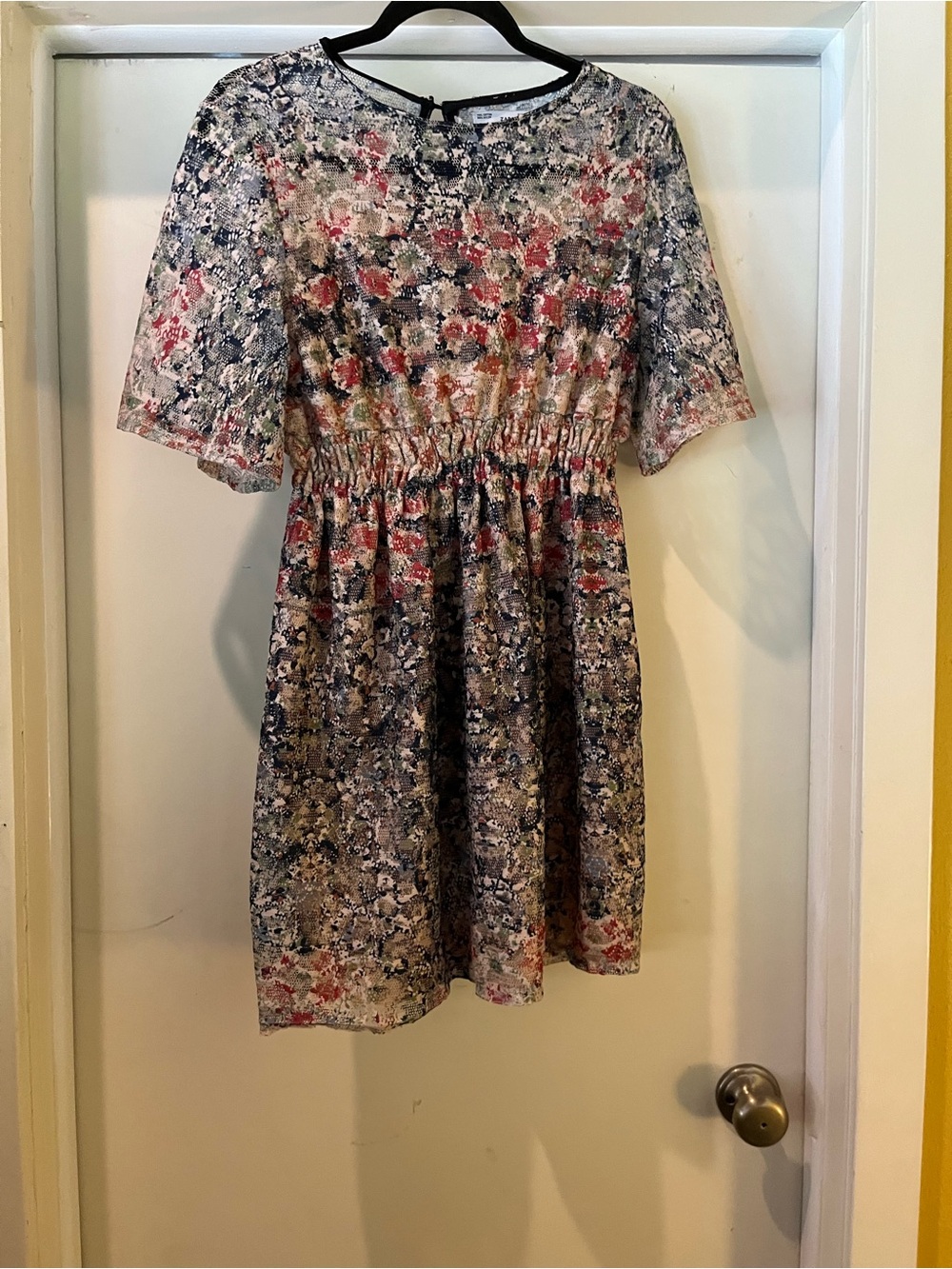 Zara Floral Mini Dress in Navy, Pink, Cream
